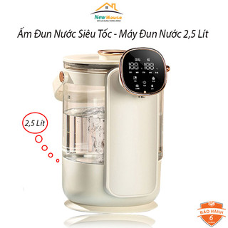 Bình Đun Nước Nóng Thuỷ Tinh Khử Clo Thông Minh - Máy Làm Nước Nóng Chọn Nhiệt Độ Cần Đun 2,5 Lít 1350W
