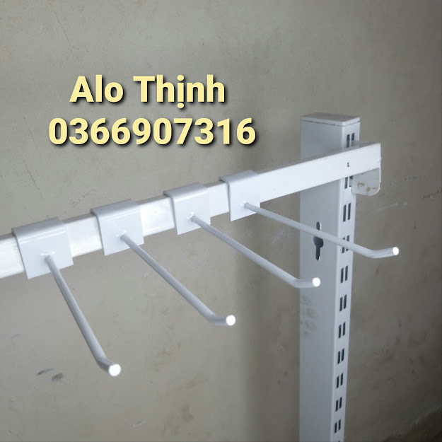 Móc đơn cài thanh ngang hộp rộng 13-15mm sơn tĩnh điện màu trắng