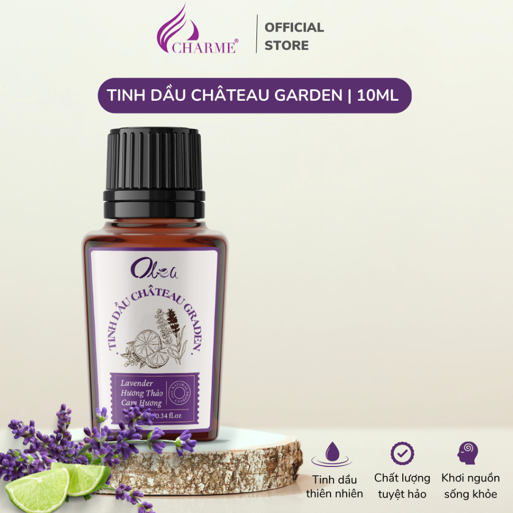 Tinh dầu xông phòng thiên nhiên CHARME Château Garden lọ 10ml an toàn cho sức khỏe, giúp thư giãn