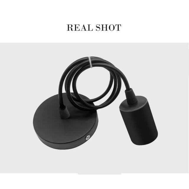 Đèn thả đơn đế ốp đui nhựa dây dài 1.5 mét trang trí trần nhà phòng khách quán cafe. Dây đui đèn thả trần E27. Đuôi đèn