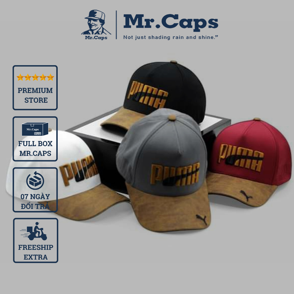 Nón lưỡi trai bít đuôi Pu.ma - Mũ kết thời trang Baseball FullBox cao cấp form unisex cho nam nữ Mrcap Store