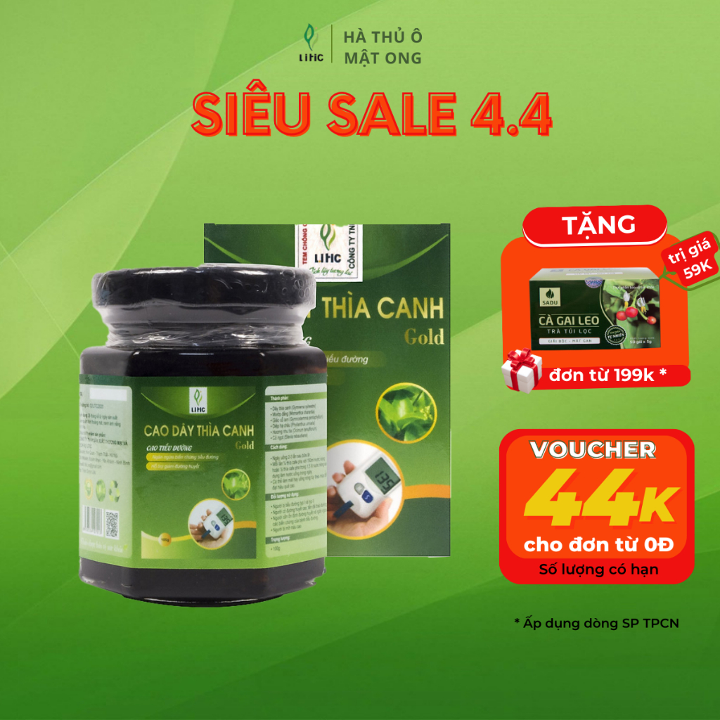 Cao dây thìa canh LITIC cho người tiểu đường tuýp 1, tuýp 2 , giảm đường, mỡ máu hiệu quả - cao tiểu đường 100g