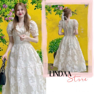 ĐẦM DỰ TIỆC REN XỐP NỔI CỔ V TYAN H.DRESS