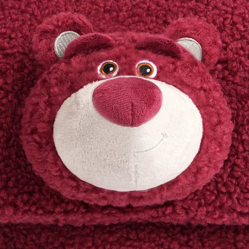 Túi gấu dâu Lotso đeo chéo mẫu lông xù siêu hot 2023