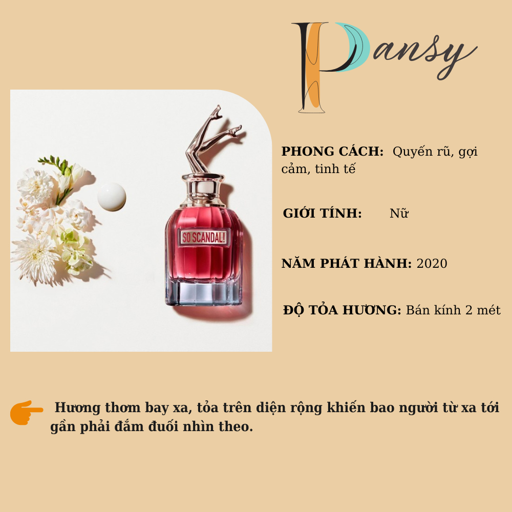Nước hoa Nữ Dùng Thử chiết suất từ pháp So Scandal ngọt ngào trẻ trung Chiết 10ml - Pansy Shop