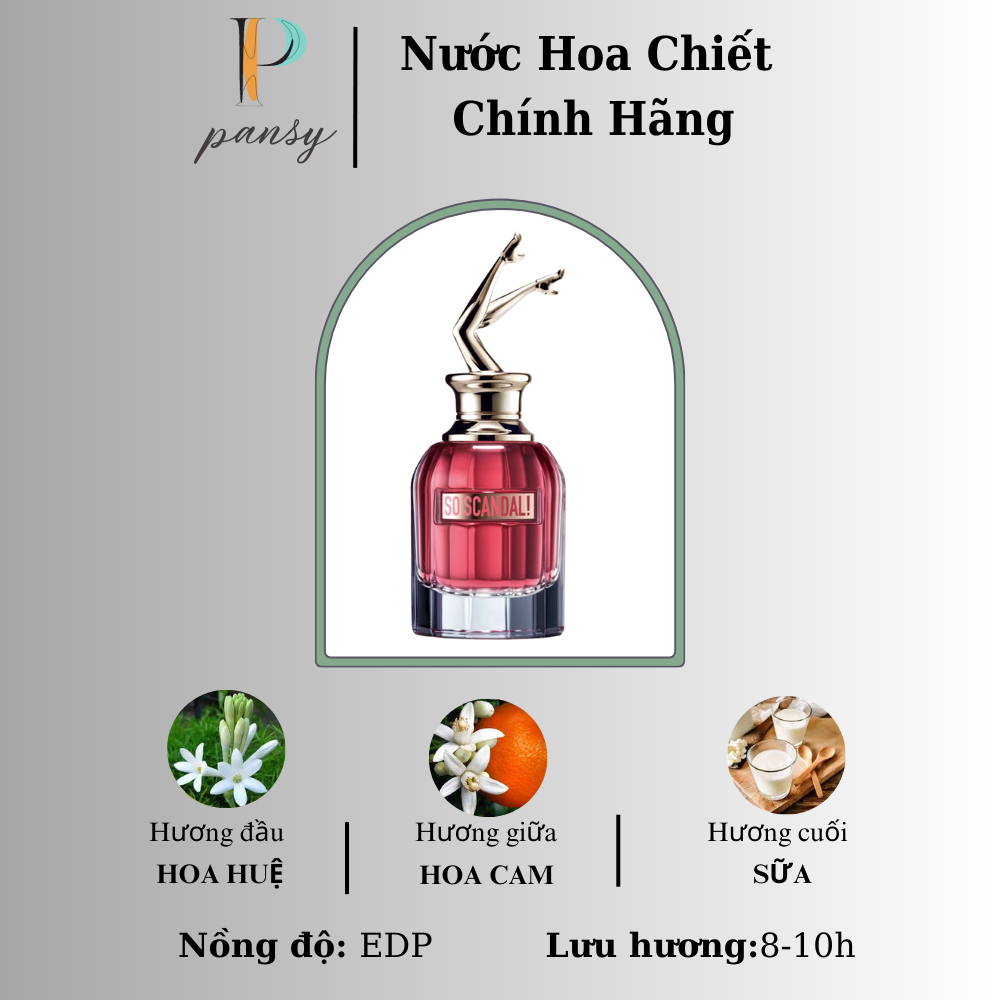 Nước hoa Nữ Dùng Thử chiết suất từ pháp So Scandal ngọt ngào trẻ trung Chiết 10ml - Pansy Shop