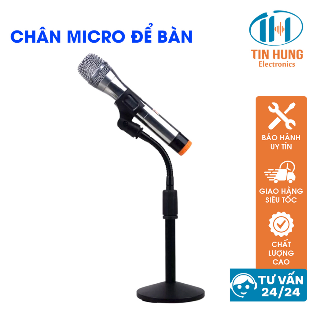 Chân đỡ micro để bàn cao cấp bằng kim loại dẻo TS-02, giá đỡ mic dùng cho các cuộc họp, bài giảng - ORIS Professional