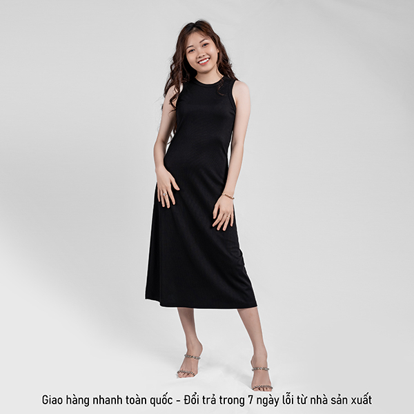 Đầm Body Basic Asstyle ASDA Sát Nách Dáng Chữ A Vải Thun Tăm Dệt Cao Cấp