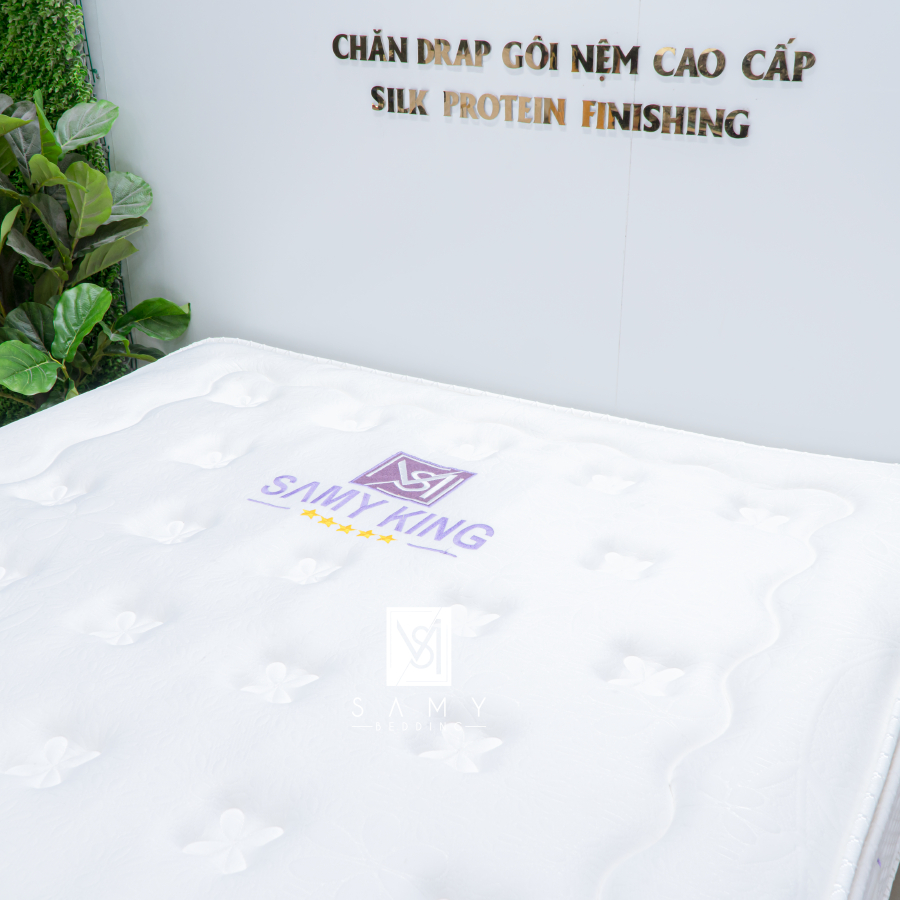 Nệm Lò Xo Túi Độc Lập SAMY BEDDING King Cao Cấp 5 Sao Sang Trọng Kháng Khuẩn Với Công Nghệ Bạc Nano