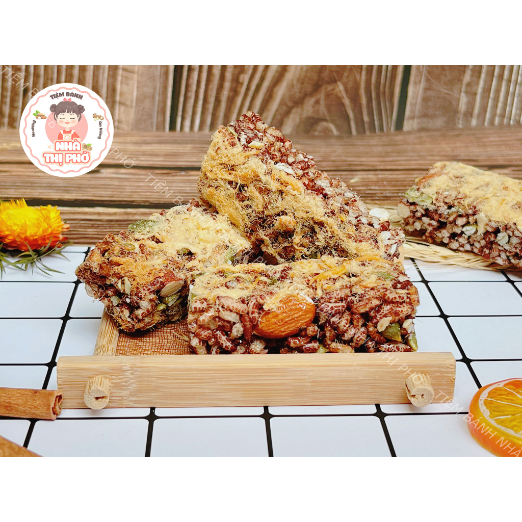 Thanh gạo lứt chà bông mix hạt dinh dưỡng- Dành cho người ăn kiêng, ăn healthy, giảm cân tự nhiên