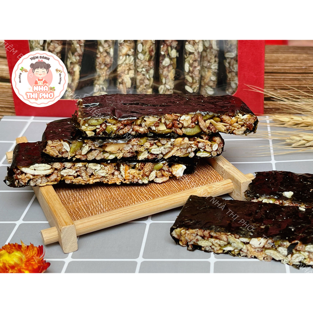 Thanh rong biển kẹp hạt dinh dưỡng cao cấp- Dành cho người ăn kiêng, ăn healthy, giảm cân tự nhiên