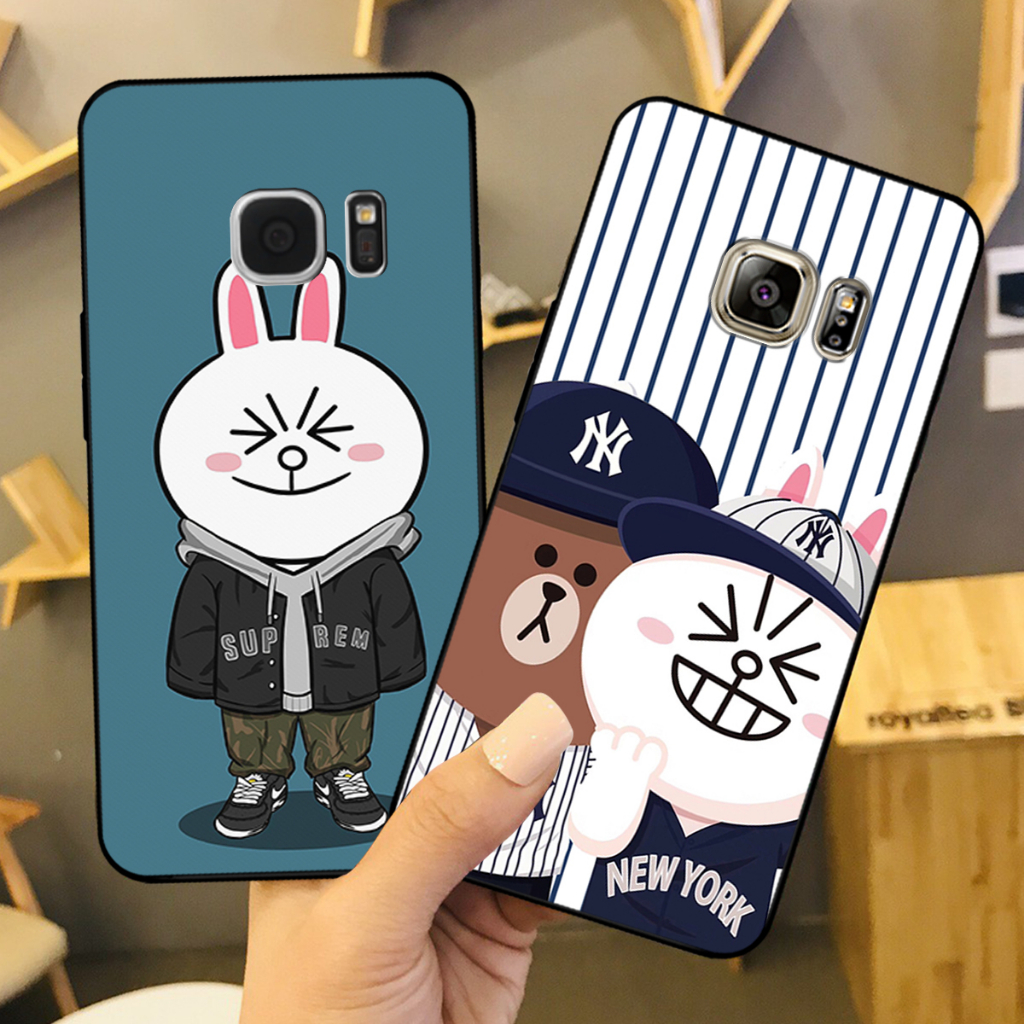 Ốp lưng Samsung Note 5 / S6 / S6 Edge / S7 / S7 Edge in hình gấu nâu brown, thỏ trắng cony đáng yêu