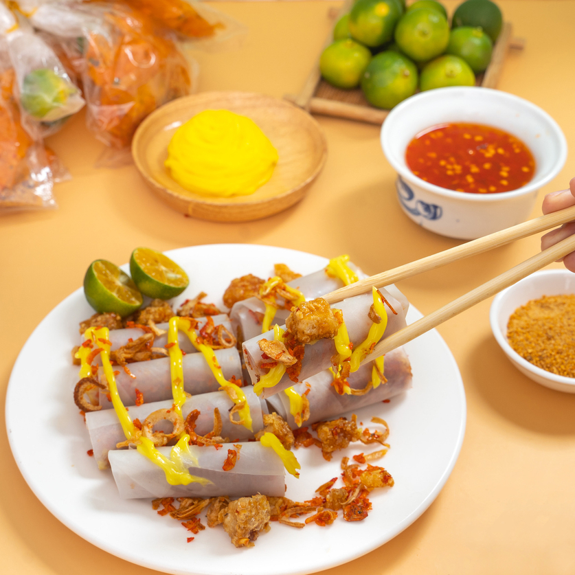 Combo 300g Bánh Tráng Phơi Sương Kèm 1 Hũ Tép Và 100g Bơ Vàng Béo Ngậy - Ăn Vặt Cô Linh