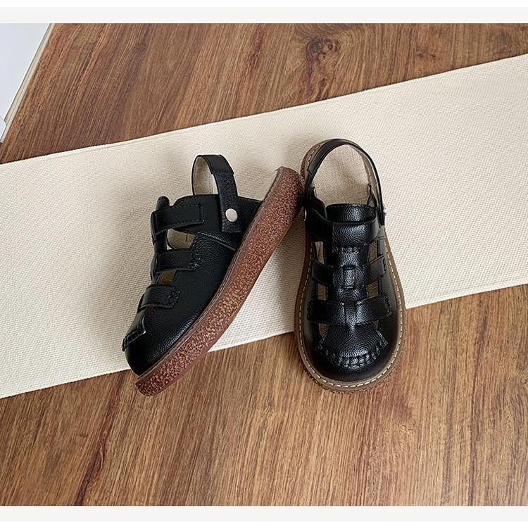 Giày Sandal rọ 2 trong 1 cut out giả da cho nữ đế cao style ullzang Toryco 1993