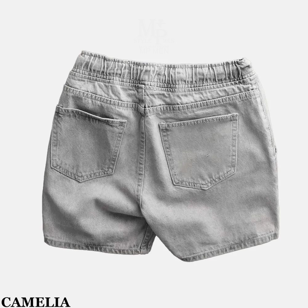 Quần Short Jean  Nam Cao Cấp Màu Xanh , form Slimfit trên gối, co giãn