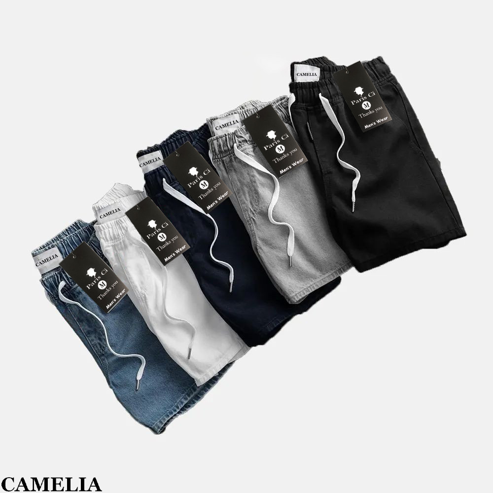 Quần Short Jean  Nam Cao Cấp Màu Xanh , form Slimfit trên gối, co giãn