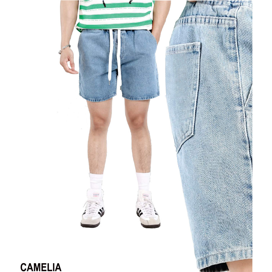 Quần Short Jean  Nam Cao Cấp Màu Xanh , form Slimfit trên gối, co giãn