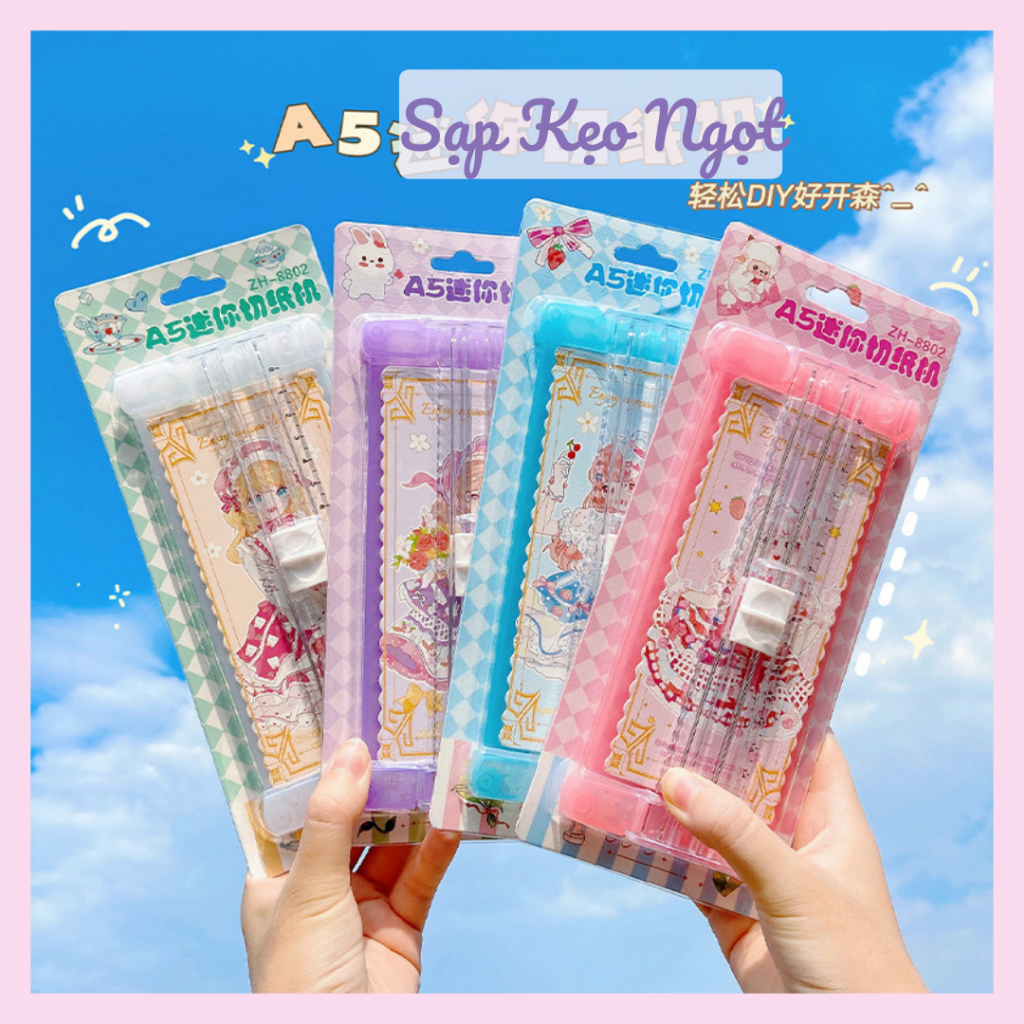 🍭 Bàn cắt giấy mini khổ A5 màu pastel xinh xắn