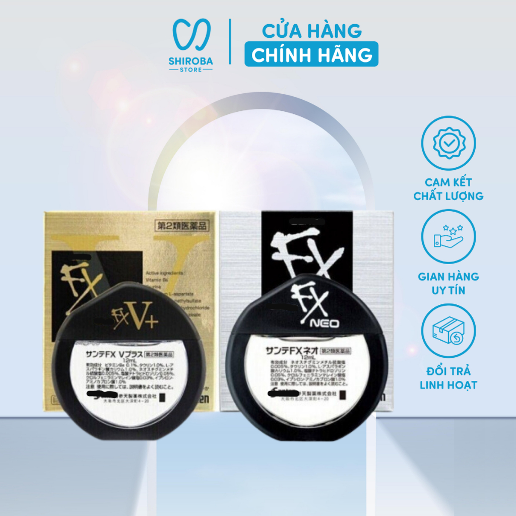 Nước nhỏ mắt giảm mỏi mắt, bảo vệ mắt FX N30V Nhật Bản 12ml cho mắt cận, viễn, mắt bình thường - Shiroba