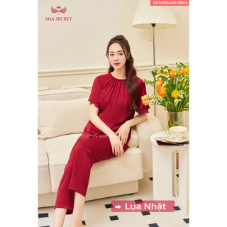 Đồ bộ nữ mặc nhà mia secret, đồ ngủ pijama lụa nhật cao cấp mềm mát mia16460