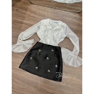 Set Somi Lụa Mix Chân Váy QC