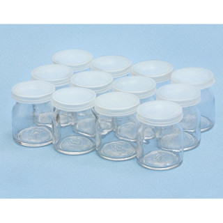 combo 12 Hũ thủy tinh làm sữa chua có nắp LOẠI 1