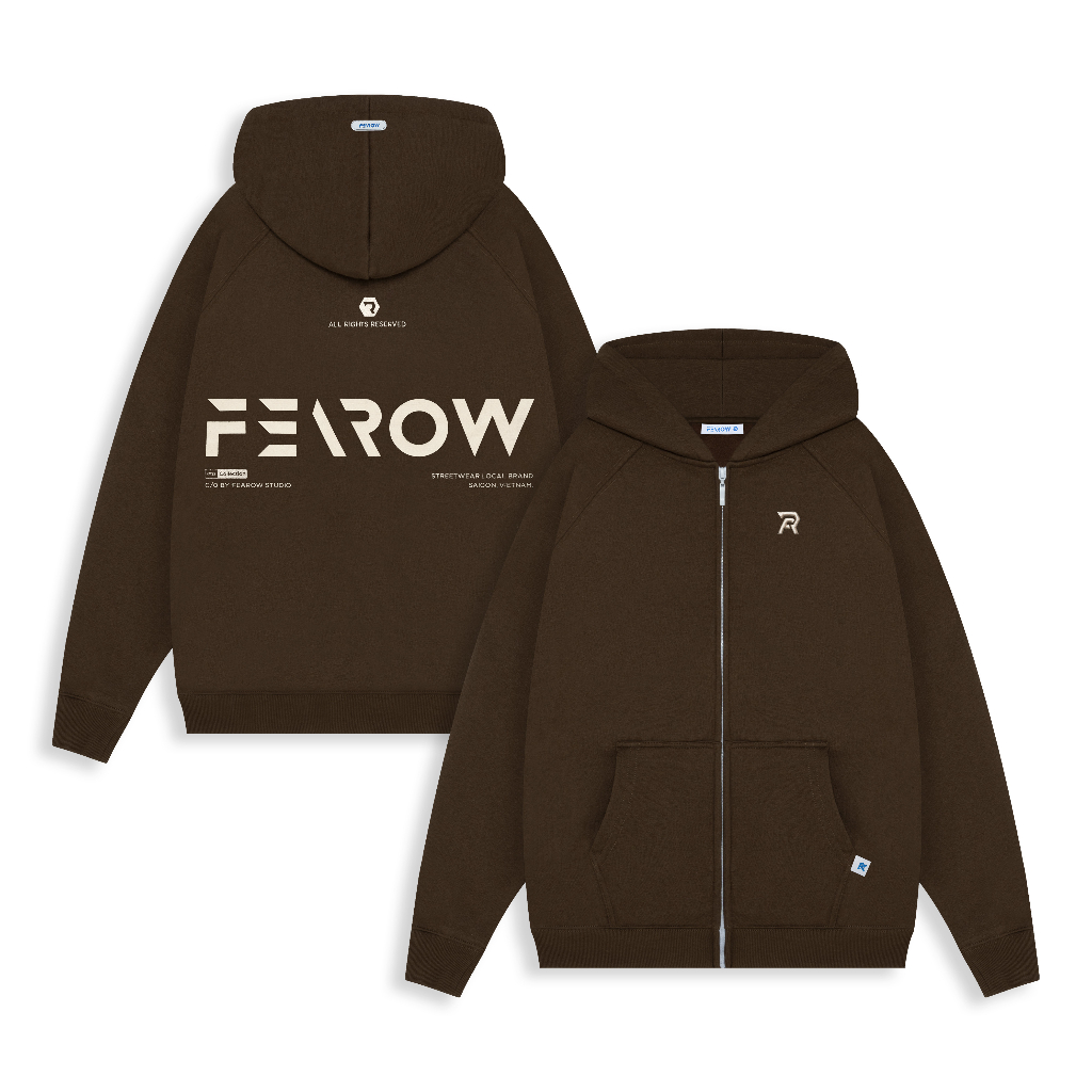 Áo Khoác Nam Nữ Unisex Hoodie Zip Fearow Signature 2022 / Nâu - FW408