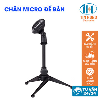 Giá đỡ micro để bàn cao cấp kiềng 3 chân thân kim loại chắc chắn TS-07, kẹp mic dùng cho các cuộc họp, bài giảng - ORIS