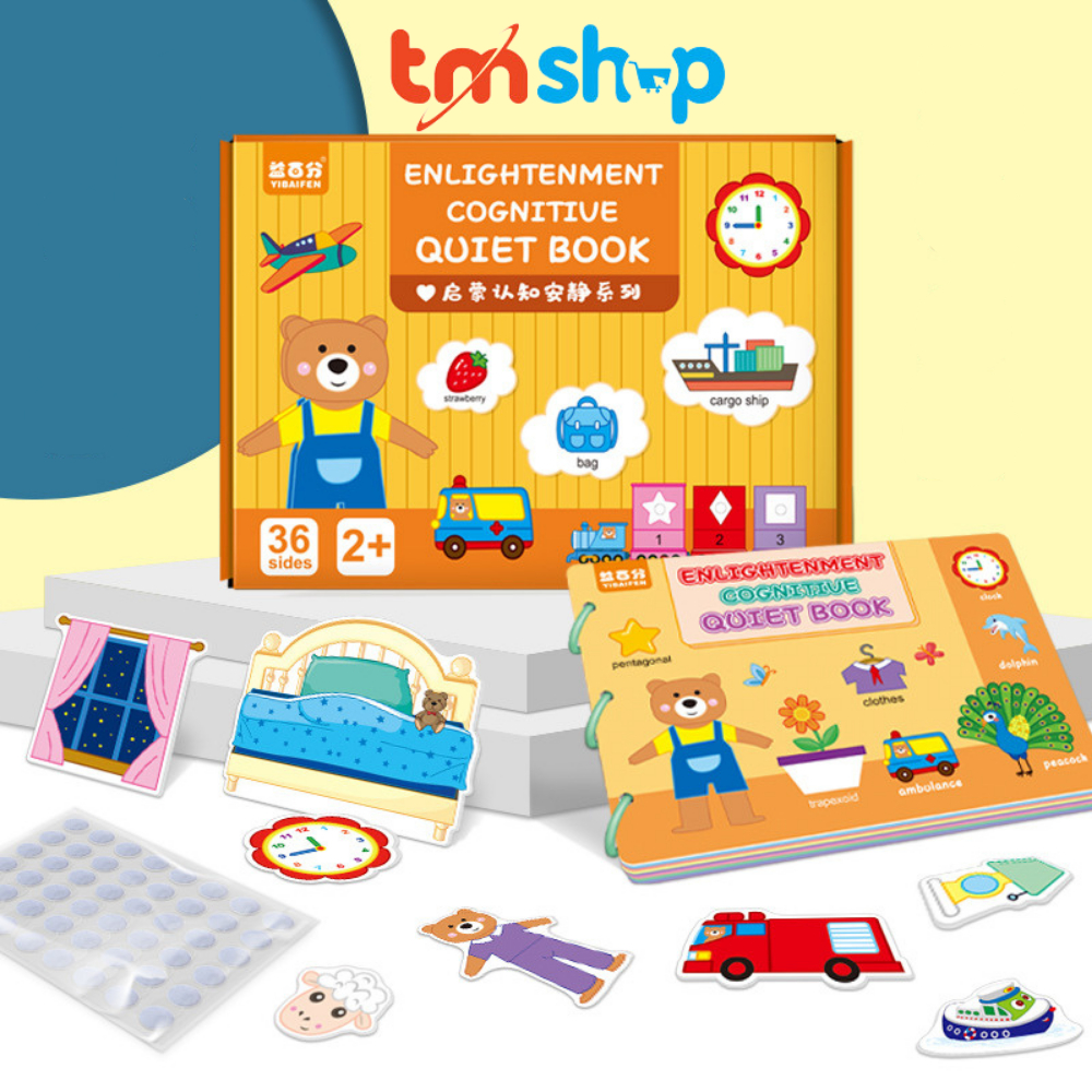 Sách bóc dán thông minh, sách bóc dán cho bé rèn luyện tư duy phát triển trí não_ TMshop