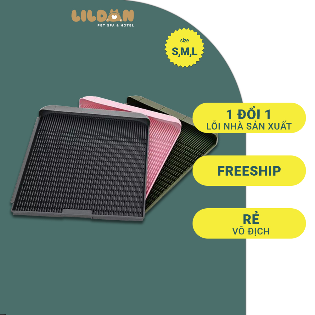Khay Vệ Sinh Phẳng Nhỏ - Vừa - Lớn Có Thể Rửa Được - Chống Trượt - Chống Bắn Ra Ngoài