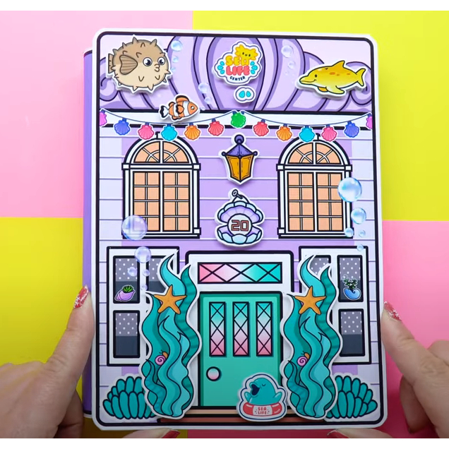 Toca Life World Quiet book - Ngôi nhà thủy cung của búp bê tiên cá - CandyHome Paper