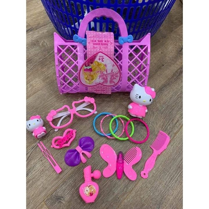 Đồ Chơi Búp Bê Trang Điểm Elsa, Giỏ Xách Cho Bé Gái