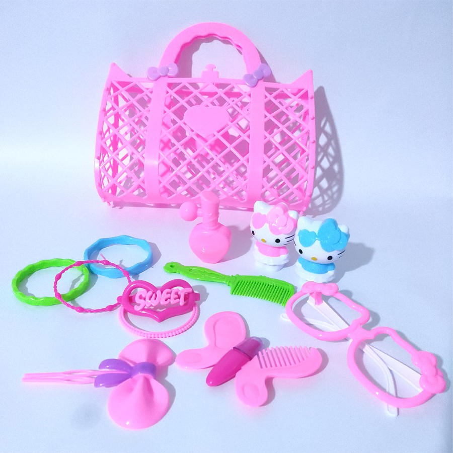 Đồ Chơi Búp Bê Trang Điểm Elsa, Giỏ Xách Cho Bé Gái