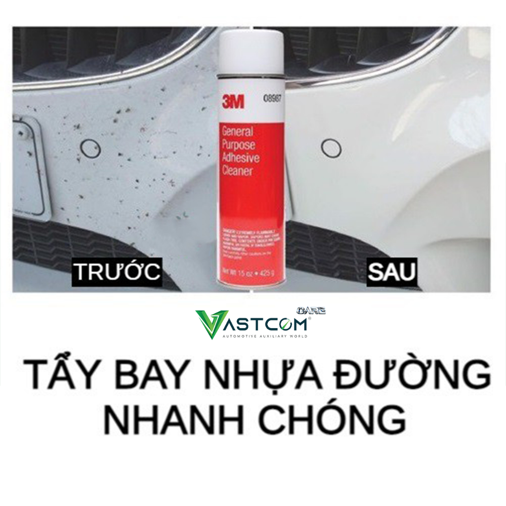Chai xịt tẩy keo, tẩy nhựa đường ô tô - xe máy, keo băng dính, decal General Purpose Adhesive Cleaner 3M 08987