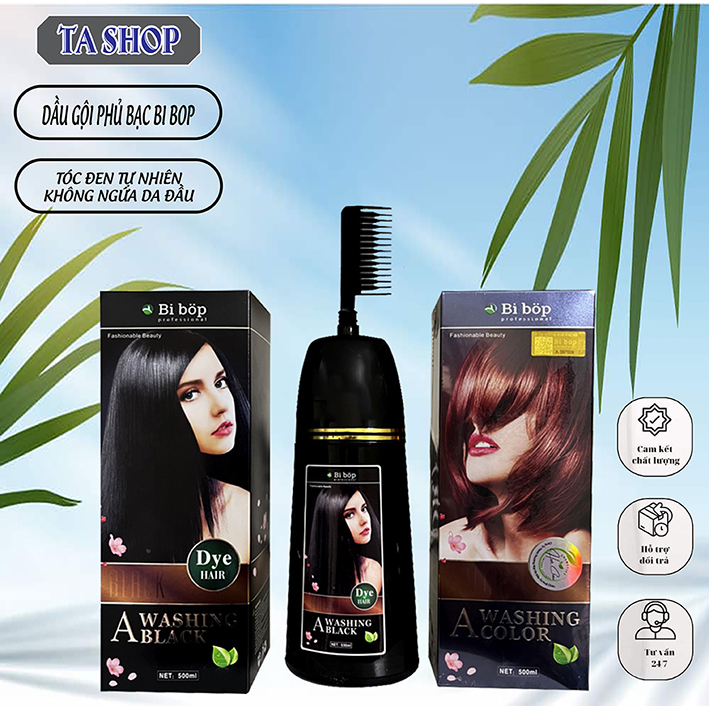 LƯỢC CHẢI NHUỘM PHỦ BẠC BIIBOP, THẢO DƯỢC NHUỘM ĐEN TÓC NÂU TÓC NHÂN SÂM 500ml
