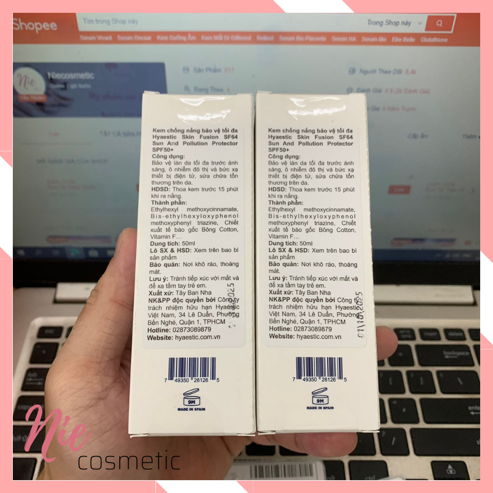 Kem chống Hyaestic Skin Fusion SF64 Sun And Pollution Protector SPF50+