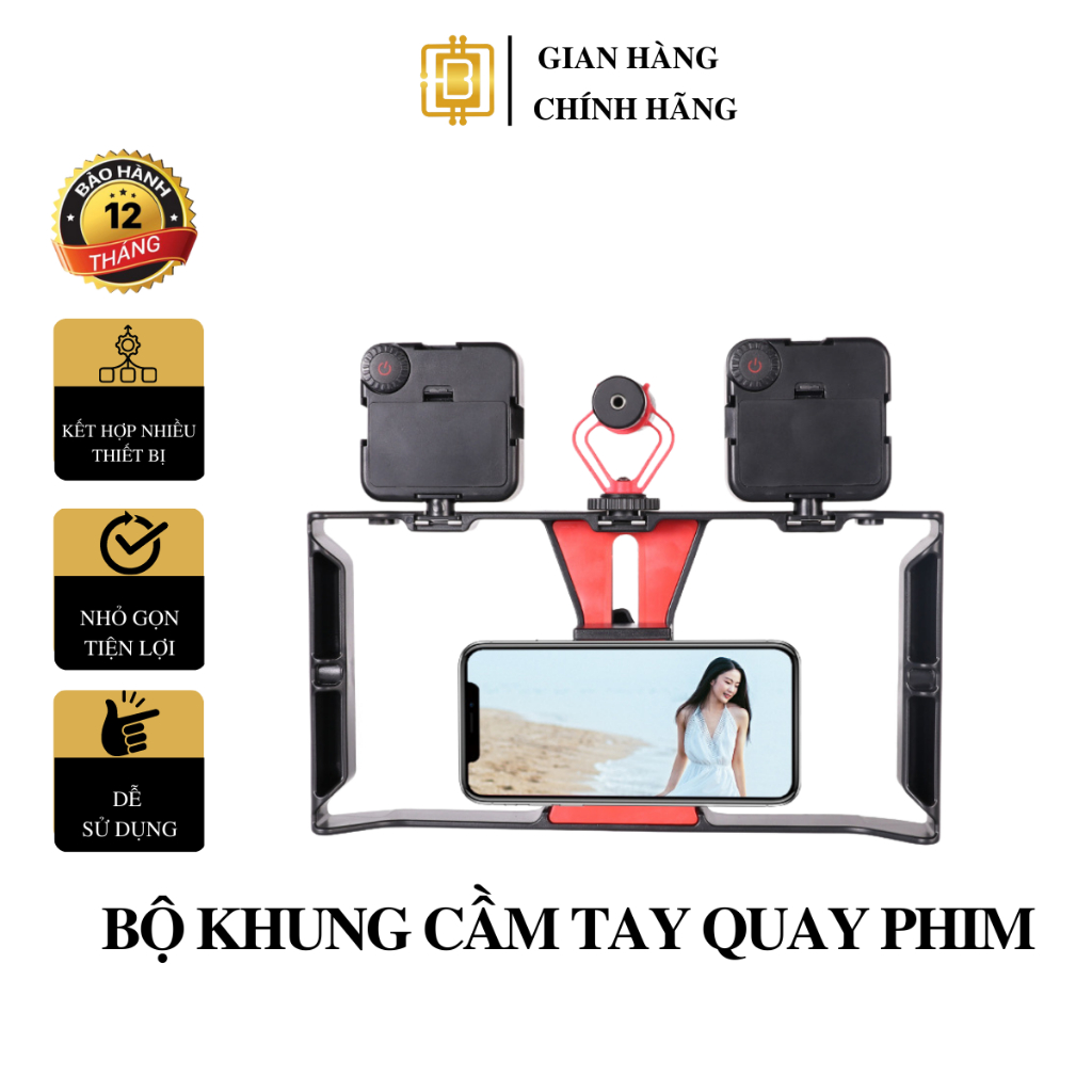 Khung Tay Cầm Chống Rung Hỗ Trợ Cho Điện Thoại Quay Phim Video
