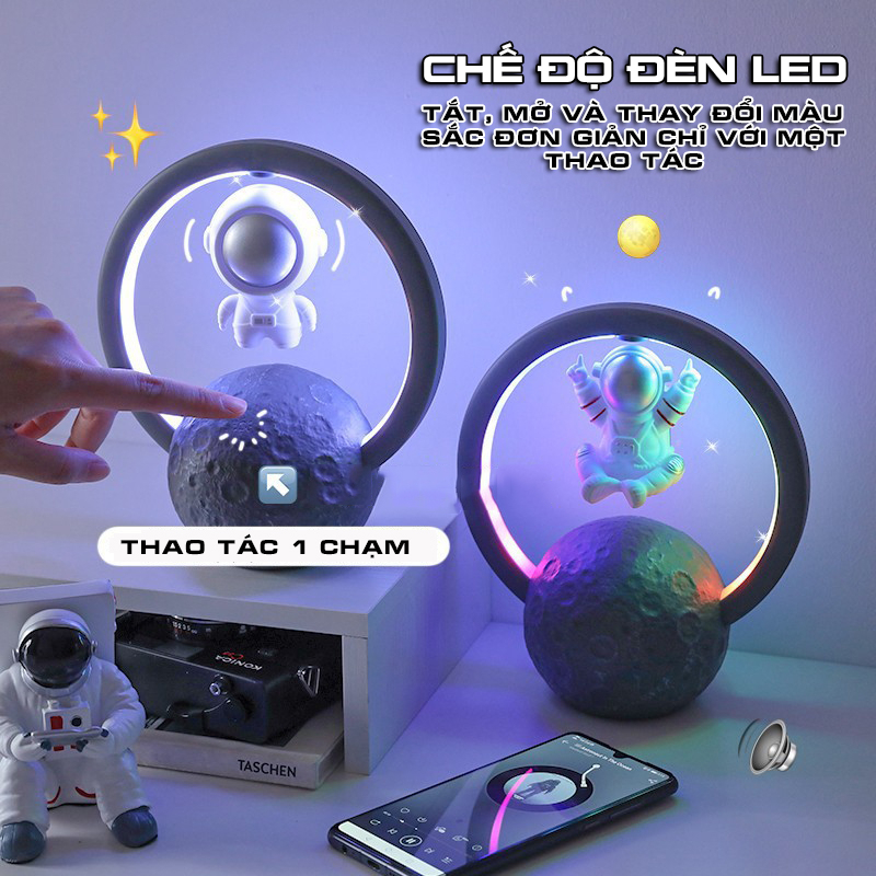 Loa Bluetooth Phi Hành Gia Led Theo Nhạc, Bass Cực Mạnh, Âm Thanh Vòm Tương Thích Điện Thoại,Tivi,Laptop - Máy Nghe Nhạc