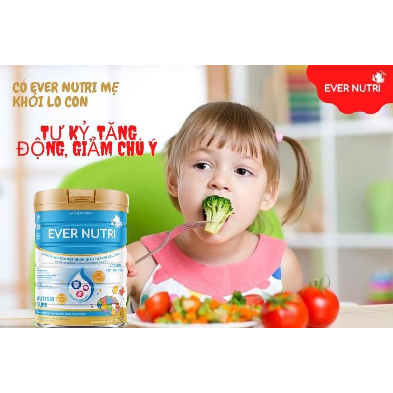 SỮA BỘT EVER NUTRI AUTISM SURE SỮA DINH DƯỠNG CÔNG THỨC - CHO TRẺ TỰ KỶ TĂNG ĐỘNG GIẢM CHÚ Ý