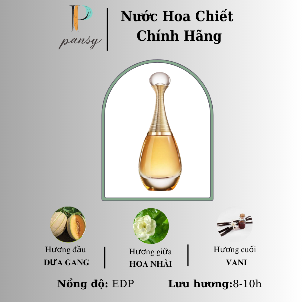 Nước hoa nữ Dior Jadore - Hương thơm hoa cỏ nhẹ nhàng dành cho mùa xuân hạ thu đông Chiết 10ml - Pansy Shop | BigBuy360 - bigbuy360.vn