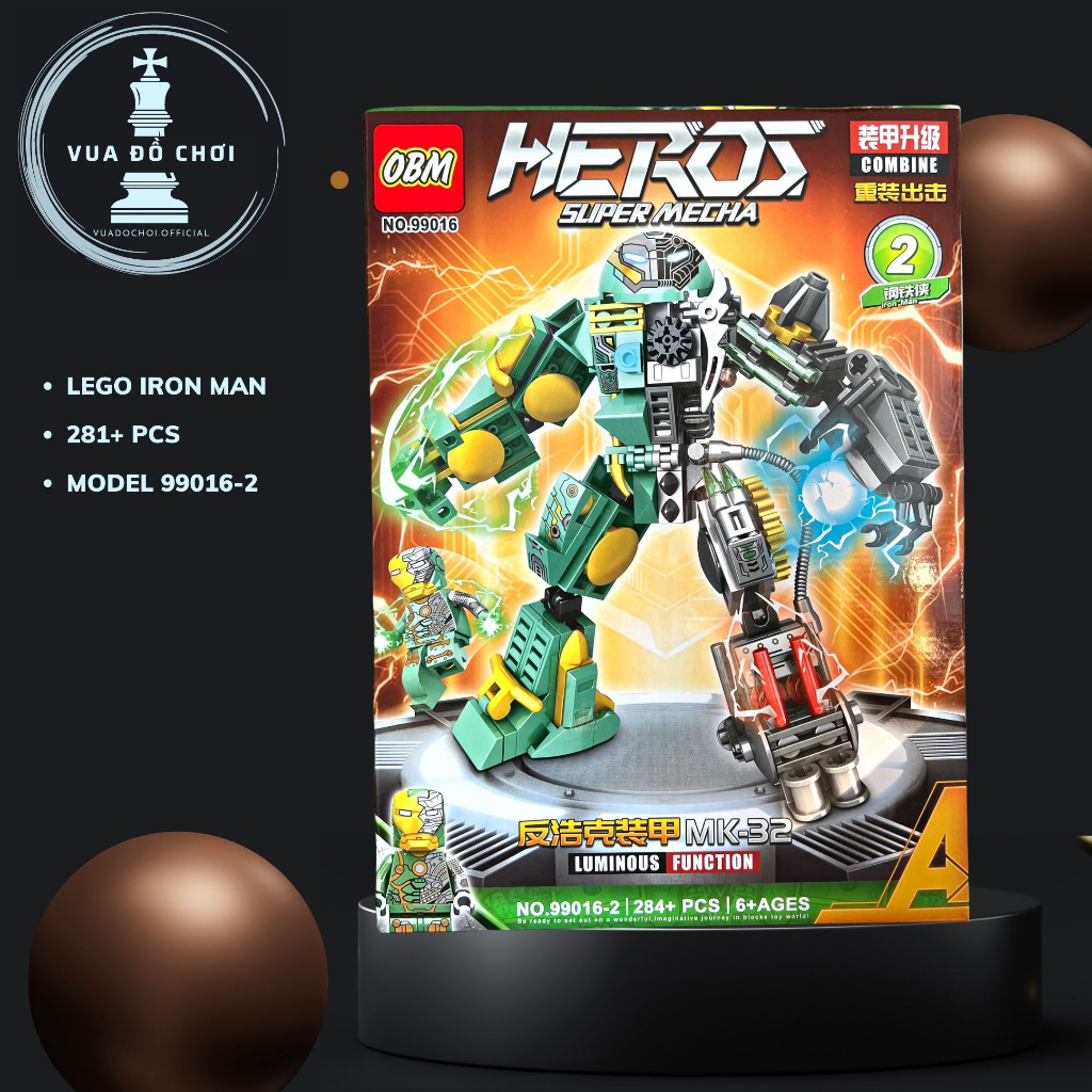 Đồ chơi lắp ráp Siêu anh hùng Marvel 280 PCS. Mô hình Thanos, xếp hình Người sắt Iron man, Người khổng lồ xanh HULK