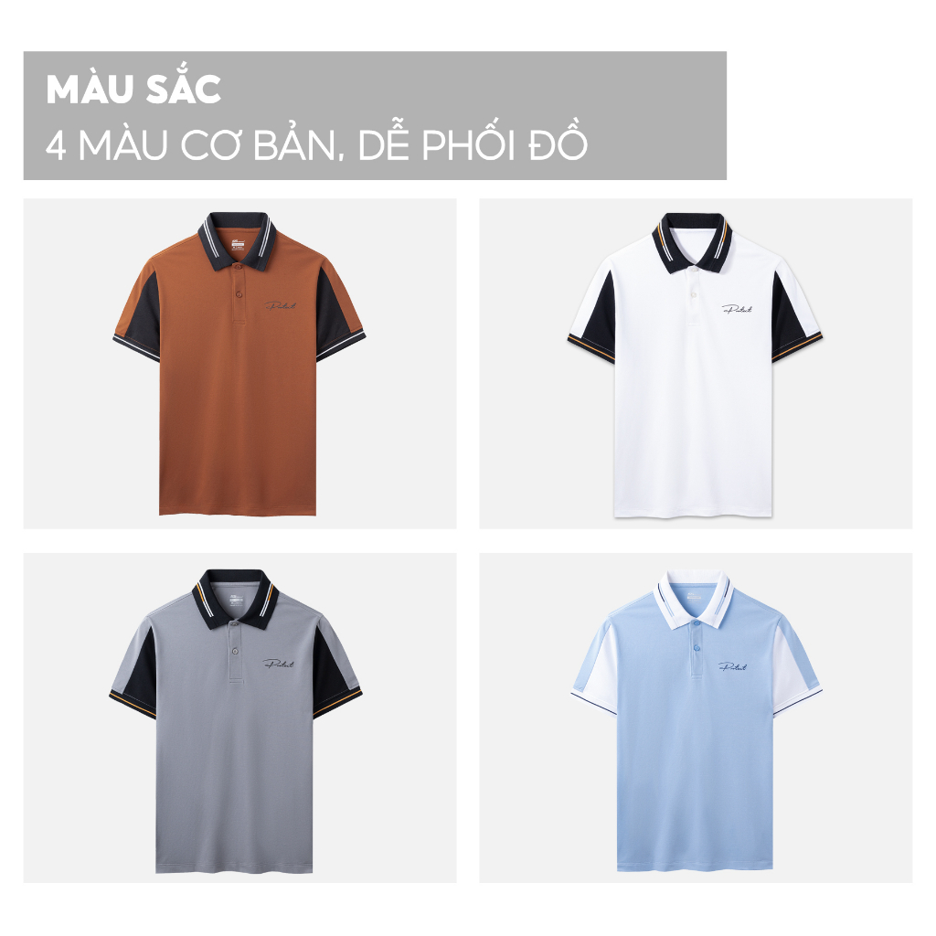 Áo Polo Nam 5S PROTECT Premium, Mềm Mịn, Thấm Hút, Phối Màu Tay Áo Lịch Lãm (APC23014)