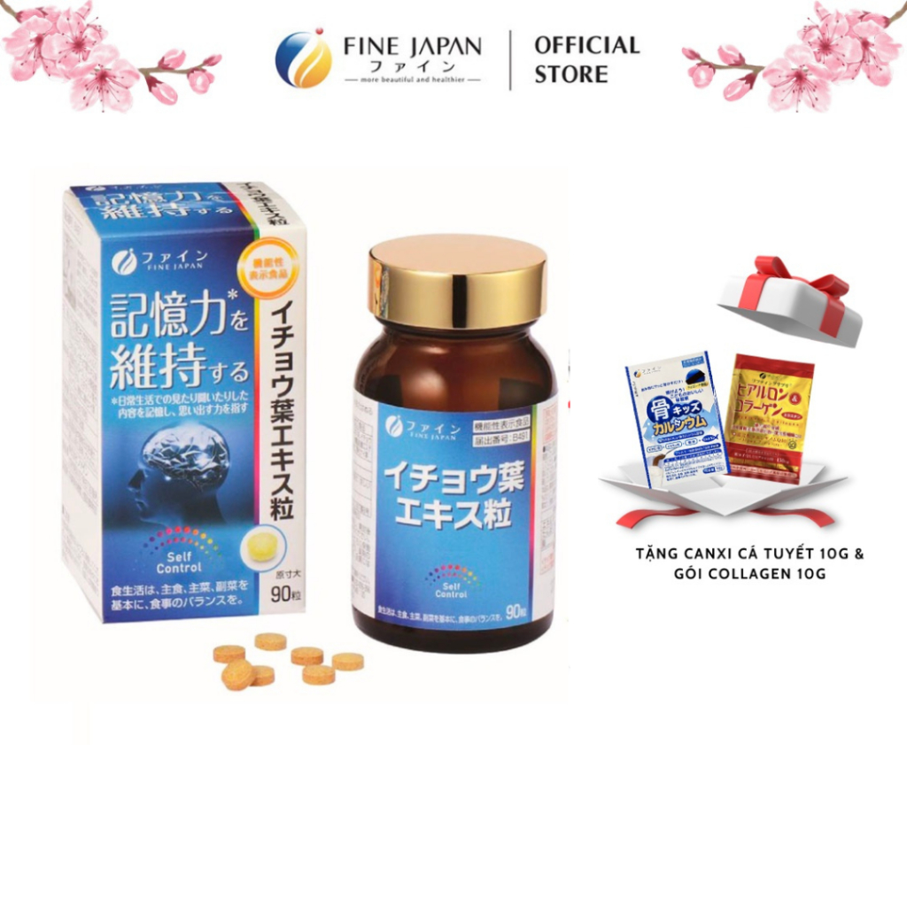 Viên Uống Bạch Quả Ginkgo Fine Japan Hỗ Trợ Chức Năng Não Hộp 18g (90 viên)