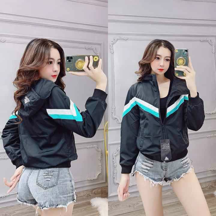 [4.4 Sales Freeship] Áo khoác dù chống nắng 2 lớp trơn màu phối viền tay dài có nón mặc đi chơi,đi làm thoải mái mtb