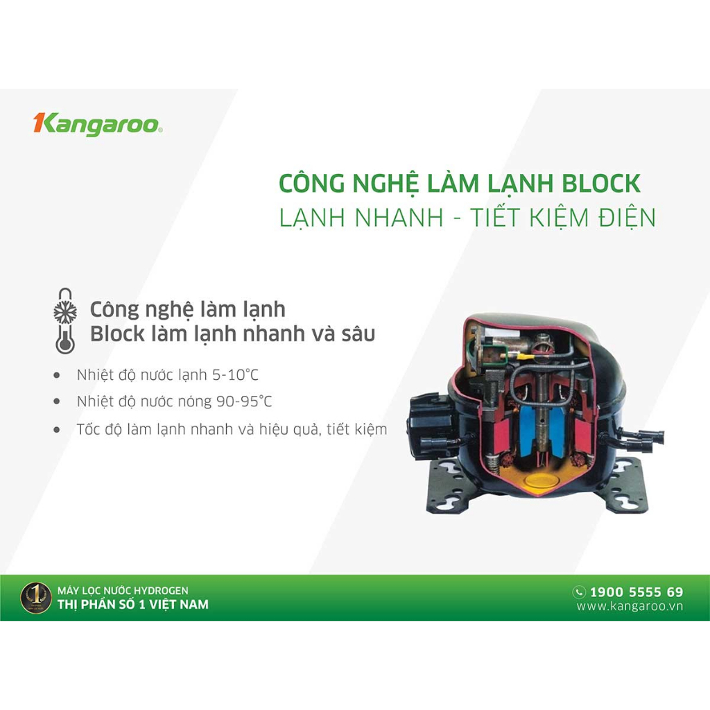 Máy lọc nước Kangaroo Hydrogen Infinity nóng lạnh KG10A9I