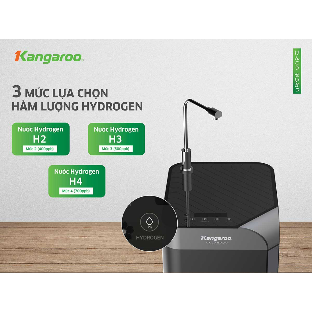 Máy lọc nước Kangaroo 3 lựa chọn Hydrogen tích hợp lạnh KG100EW hình thác nước