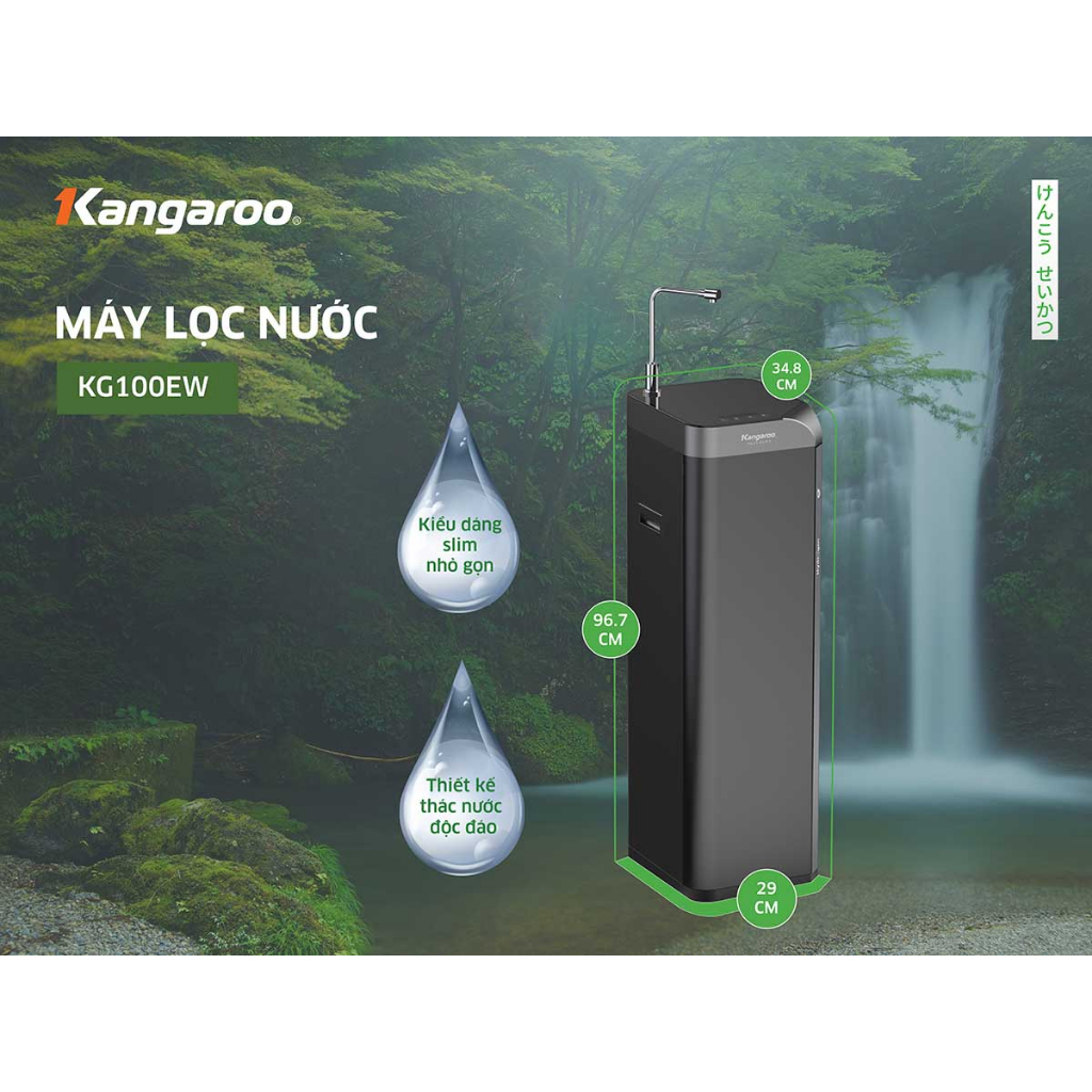 Máy lọc nước Kangaroo 3 lựa chọn Hydrogen tích hợp lạnh KG100EW hình thác nước