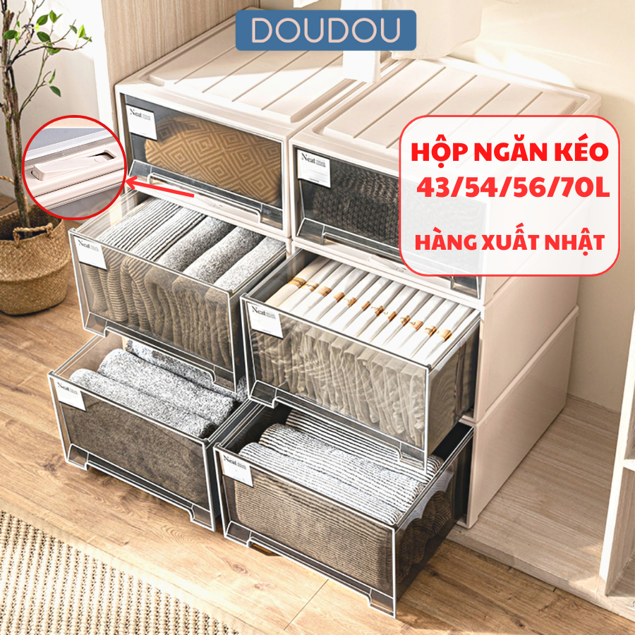Hộp Ngăn Kéo Đựng Quần Áo, Hộp Đựng Quần Áo Có Khóa Mặt Trước - Hàng Xuất Nhật Cao Cấp Q006-ZZ