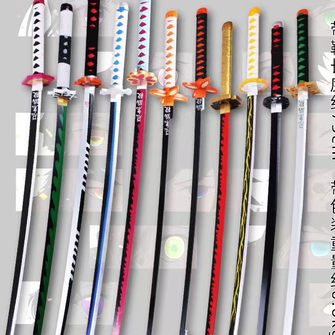 Đạo cụ Cosplay mô hình kiếm gỗ katana zenitsu kimetsu no yaiba, zoro onepiece 104cm đầy đủ các phiên bản