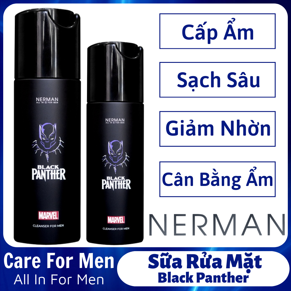 Sữa Rửa Mặt Nerman Black Panther Marvel Collection Hương Nước Hoa Cao Cấp Làm Sạch Sâu Cấp Ẩm Cho Da